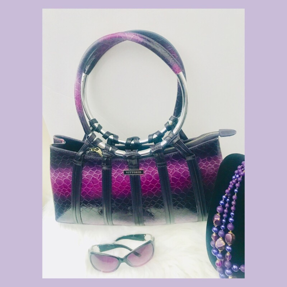 Vittorio Purple Handbag
